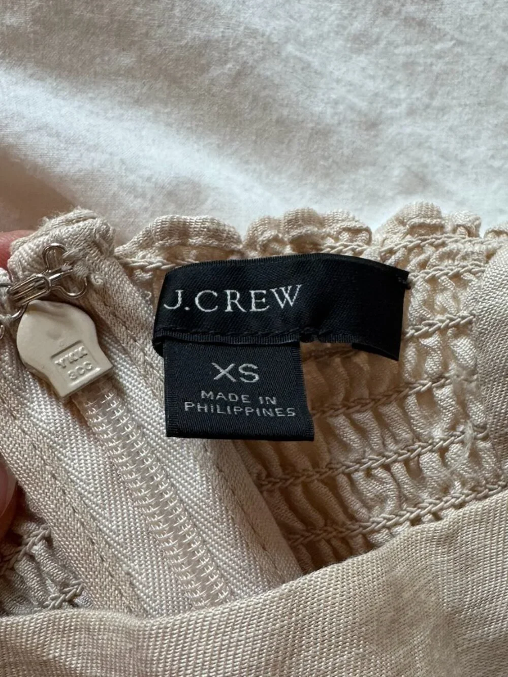 J.Crew Squareneck Linen-Cupro Blend Top — Size XS